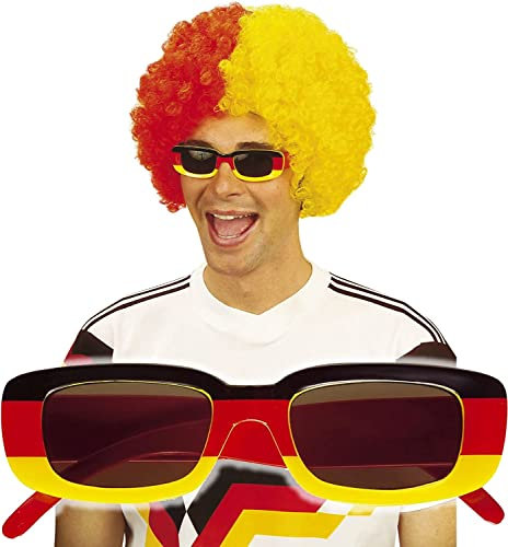 DEUTSCHLAND FANBRILLE als Verkleidung für WM, Karneval oder Fußball Mottoparty | MALE | Fasching Sonnenbrille Fan Brille schwarz rot gold Germany