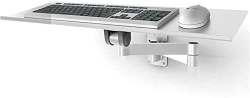 oIBjyrs Aluminum Keyboard Tray, Adjustable Wall-Mounted Mouse Keyboard Platform, Adjusted Arm Stand for Office, Space Saving
