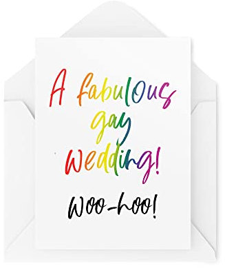 Tongue in Peach Lustige LGBTQ+ Hochzeitskarten – A Fabulous Gay Wedding – Just Married Cards – Brautpaare Karte – Gay-Hochzeitskarte – Bestie-Karten – CBH1573