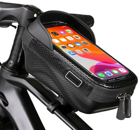 Sacoches de Cadre Vélo Étanche, Sac De Cadre De VéLo, Sac De Guidon De TéLéPhone Portable De VéLo, pour Les téléphones Android/iPhone/Samsung jusqu'à 6.5 (01)