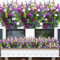 Famibay 6pcs Artificial flowers Outdoor UV Resistant Plants Plastic Faux Flowers Plants Indoor Outdoor Greenery Shrubs for Hanging Planter Garden Window Box Home Weddeing Decor