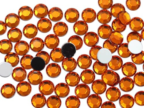 Allstarco 15mm (19/32) Hyazinth-Orange, runde Acryl-Strasssteine, 50 Stk.