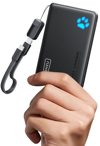 INIU 45W Fast Charging Portable Charger, 40% Smaller 10000mAh with Detachable Cable, Flight-Safe Travel Power Bank, USB C External Phone Battery Pack for iPhone 17 16 Pro iPad Samsung S26 Google etc