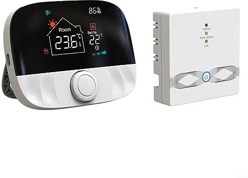 Smart Thermostat Boiler WLAN Heizungsthermostat RF WiFi Heizkörperthermostat mit Empfänger für Tuya Programmierbar Wandthermostat, Work with Tuya/Smart Life