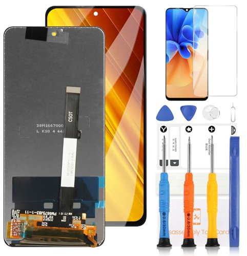 Pantalla LCD para Xiaomi Poco X3 / Poco X3 NFC/Poco X3 Pro LCD Pantalla Táctil Digitizer Assembly Kit de Reemplazo con Herramienta (6.67 Negro)