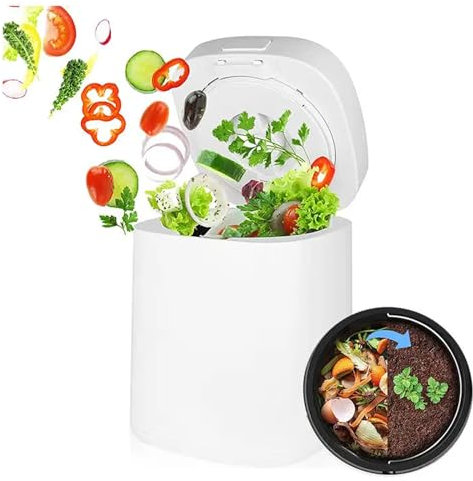 NGARY Compost Bin, 2.5L Smart Countertop Composter Indoor Odorless With 3 Working Mode and Smart LED Screen, Turn Food Waste and Scraps Into Dry Compost Fertilizer, for Waste Utilization