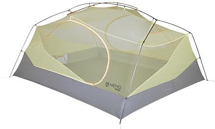 NEMO Aurora Zelt – Zelte enthalten Fußabdruck, Pfotenabdrücke separat erhältlich – 3 Personen – Mango/Nebel