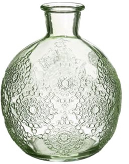NaDeco Kugelvase Bologna in 12 cm und 17 cm und 6 Farben wählbar | Kugelflasche | Glas Flaschen | kleine Deko Vasen | kleine Deko Flaschen | Tischdeko Vasen, Farbe:Hellgrün, Größe:h.12 Ø9.5 cm