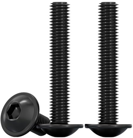Drenky M6 Flachkopfschrauben mit Flansch, 20 Stück Innensechskant Schrauben Schwarz Edelstahl M6x40mm A2 V2A Gewindeschrauben Vollgewinde