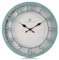 Lafocuse Vintage Wanduhr Lautlos Grün, Retro Große Erhöhte 3D-Ziffern, Landhausstil Stille Shabby Chic Antik Deko Ohne Ticken für Wohnzimmer Schlafzimmer Küche 30cm