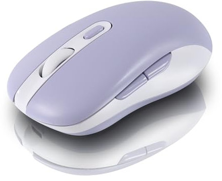 Souris Sans Fil,Souris Optique Silencieuse Tri-Mode Bluetooth avec 6 Boutons,Souris de Chargement Portable, Conception Ergonomique,800-1200-1600 DPI Réglable,pour Ordinateurs Portables iPad PC(violet)