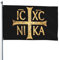 4x6 Fuß Gartenflagge Christliches Orthodoxes Kreuz Christogramm Flagge Amerikanische Flagge Lustiges Haus Outdoor-Banner Hofflaggen Gartenparade Banner Wandteppich mit 2 Ösen