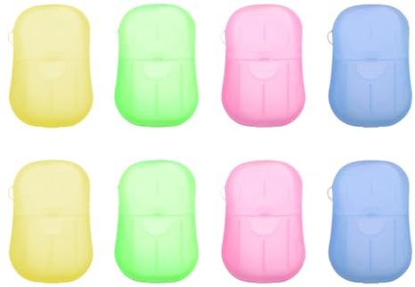 UEAVOID 8PCS Reisen Seifenblätter, Tragbare Seifenblätter, Tragbare Seifenflocken, Einweg Seife für unterwegs, für Wanderungen und Trekkingtouren im Freien