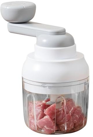 Manuelle Küchenmaschine - 250ML Knoblauch Zwiebelzerkleinerer | Manuelle Nussmühle Minii Akku-Gemüseschneider | Gemüseschneider mit Handkurbel für Gemüse | Trockenfrüchte Zerkleinerer für Nüsse