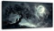 MHARTK66 Mond und Eule Leinwand Bilder, 50x100 cm Groß Wandbilder Wohnzimmer Schwarz und Weiß Bild Aesthetic, Modern Wanddeko Kunstdruck Schlafzimmer Badezimmer Büro Esszimmer Küche
