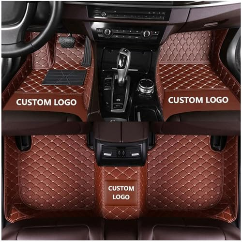 Kenzek Anpassen Auto Fußmatten für 97% Auto Modell wasserdichte rutschfeste PU Leder voller bedeckter Schutz Advanced Performance Liners für Limousine, SUV, Sportwagen, Polster Braun