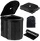 Toemics Portable Camping Toilet, Outdoor Foldable With Lid, Compact Travel for Adult Potty, Campervan, Collapsible Bucket, Loo for Trip, Fishing, Picnic