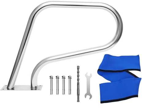 Corrimano per piscina, corrimano per piscina, in acciaio inox, ringhiera per scale, portatile, per piscine inclinate, parco acquatico