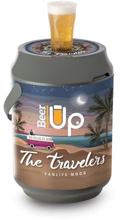 BEER UP décor Travelers Tireuse à bières portative - 10 verres - fûts Beertender - 20h de froid sans électricité - remplissage par le fond des verres
