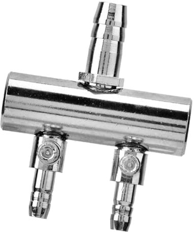 Edelstahl-Aquarium-Luftstromteiler mit Durchflussregelventil, Langlebiges Gas-Bypass-Werkzeug für Aquarien- und Aquakulturanwendungen (8 bis 4 mm Zweiloch-Splitterkopf)