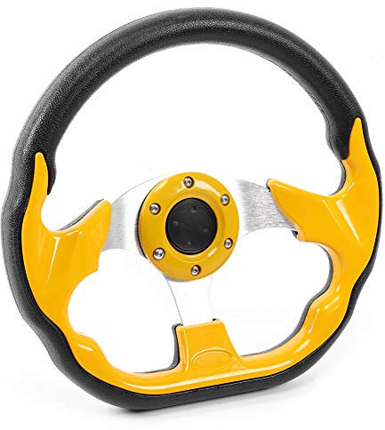 320 Mm/12,5 Zoll Auto-Sport-Lenkrad mit Hupenknopf, Aluminium-PVC, Universelles Zubehör für Komplizierte oder Komplizierte Radfahrten, Einfach an Dieser Nabe zu Sparen und zu