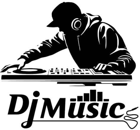 SUPERDANT DJ Musik Wandtattoo DJ Musik Wandsticker DJing Wandaufkleber Discjockey Schwarzes Vinyl Wandsticker Für Zuhause Kunstwandaufkleber Für Wohnzimmer Schlafzimmer Bar Spielzimmer