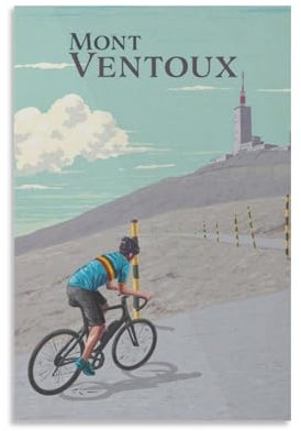 GQVCJSW Mont Ventoux Radfahren-Poster, Leinwand, Poster, Schlafzimmer, Dekoration, Landschaft, Büro, Raumdekoration, Geschenk, 50 x 75 cm
