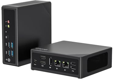 ESIMOER Mini PC N150, Mini Desktop Computer Win 11 Pro, 16GB DDR5 512GB NVME SSD, 4K Triple Display(2HD+1DP), WiFi6 BT5.2, Dual Gigabit LAN, 6USB Ports for Home Office Business