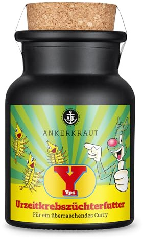 Ankerkraut x Yps Urzeitkrebszüchterfutter, Gewürzmischung für Reis, Gemüse und Snacks, mit Rote Beete, Kurkuma und Zwiebel, ohne Salz, 80 g im Korkenglas