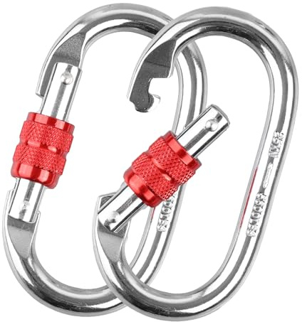 EUREKORA Karabinerhaken 25KN 2500 Kg Belastbarkeit Karabiner O-förmige Schwerlast Sicherheitskarabiner Edelstahl Klettern für Yoga Hängematte Camping Schaukel Wandern