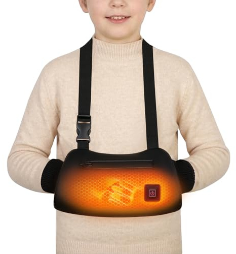 AURYA Heated Hand Warmer Pouch, Rechargeable & Waterproof Electric Hand Muff for Children | Adjustable 3-Heat Settings for Outdoor Play, Skiing, Snowball Fights & School