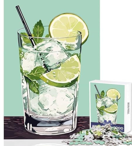 Gin Tonic Jigsaw Puzzles for Teenagers 1000 Piece Mental Focus Game Zero Gap Family Fun Night Activity (50x75cm)