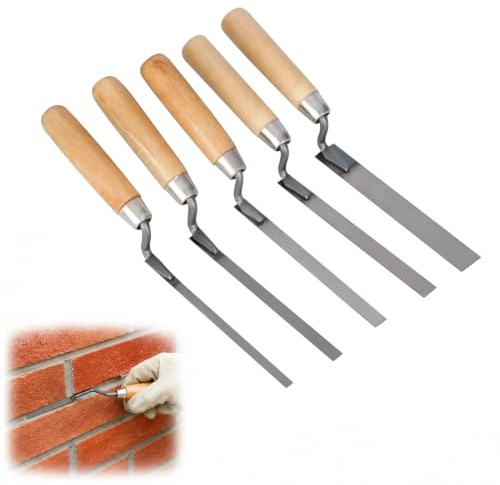 5 Pcs Pointing Trowel Set, 6/8/10/12/15mm Stainless Steel Pointing Tool