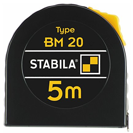 Stabila MPBM20 BM 20 Mètre-ruban de poche, Noir/jaune, 5 m