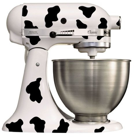 Grafix Aufkleber für den Kitchenaid Artisan - 45x Kuhflecken schwarz
