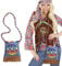 NET TOYS Hippie Tasche Peace Hippietasche 70er Jahre Fransentasche Flower Power Beutel 60er Jahre Damentasche Retro Mottoparty Stofftasche Karneval Kostüm Accessoires Damen