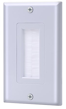 IBL-Single Gang Wall Plate with Brush Bristles (White)