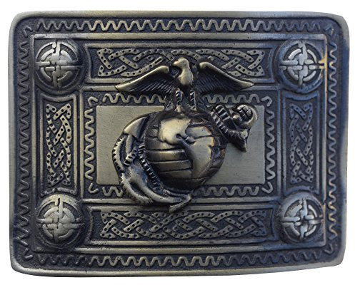 AAR Scoittsh Kilt-Gürtelschnalle mit U-S-Marine-Abzeichen, Antik-Finish, Highland-Kilt Gürtelschnallen