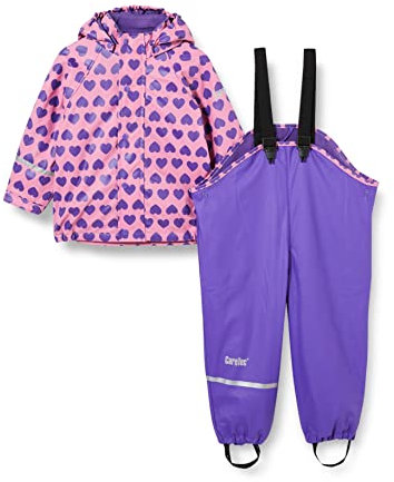 CareTec Rain Suit - PU w. fleece , Impermeabile e pantaloni impermeabili Bambine e ragazze, Rosa Chateau Rose (570), 4 anni