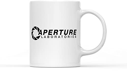 SmartyPants Aperture Laboratories Half Life Portal 2 Game Inspired Ceramic Cup Mug - Dishwasher Microwave Safe Plain White 11Oz Hot Cold Drinks Coffee Tea Companion