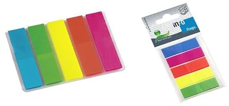 2 x Info Flags Index Page Markers 12,5 mm x 43 mm kleine Haftnotizen – Hellgelb / Hellrosa / Hellgrün / Hellblau (144 x 2 insgesamt 288 Blatt)