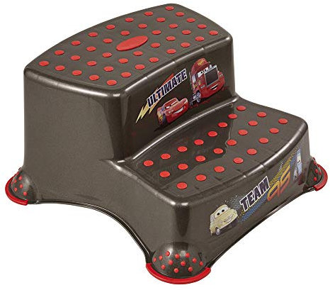 keeeper Cars Zweistufiger Tritthocker, Ab ca. 3 bis ca. 14 Jahre, Anti-Rutsch-Funktion, Igor, Grau