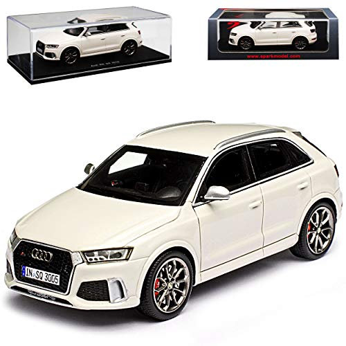 Spark A-U-D-I Q3 RS 8U SUV Weiss 1. Generation Ab 2011 Ab Facelift 2014 1/43 Modell Auto