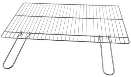 Filtex Grille de barbecue 40 x 70 cm en fil de fer chromé avec poignées pliables