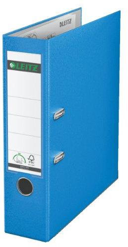 Leitz 10105030 Qualitäts-Ordner (Plastik-Cover, A4, 8 cm Rückenbreite) hellblau 4er Pack