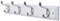DOKEHOM 4-Satin Nickel Hooks on White Wooden Board Wall Mounted Coat Hook Rack Hanger