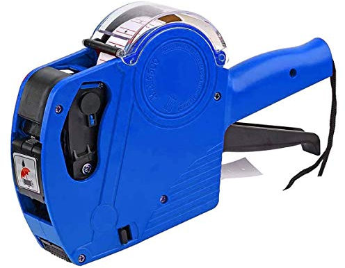 Preisauszeichner Preis Etiketten Drucker Labeler 1/8 MX5500 EOS mit 1 Rollen Etikett und 1 Tintenpatronen für Büro Einzelhandel Shop Lebensmittelgeschäft Kennzeichnung (Blau)