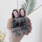 Miagon für AirPods Pro 2019 Pelz Hülle,Super Weich Winter Warm Hase Ohr Kunstpelz Plüsch Fluffy Case Cover für Mädchen Kinder Jungen für AirPods Pro,Grau