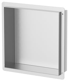 Neodrain Wandnische Dusche Edelstahl Duschnische Randlos 30 x 30 cm Einzelregal Lagerung für Badezimmer, Gebürstet
