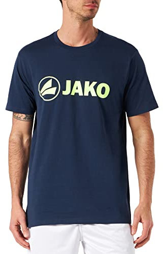 JAKO Herren T-Shirt Promo, Marine-Meliert/Neongelb, XXL